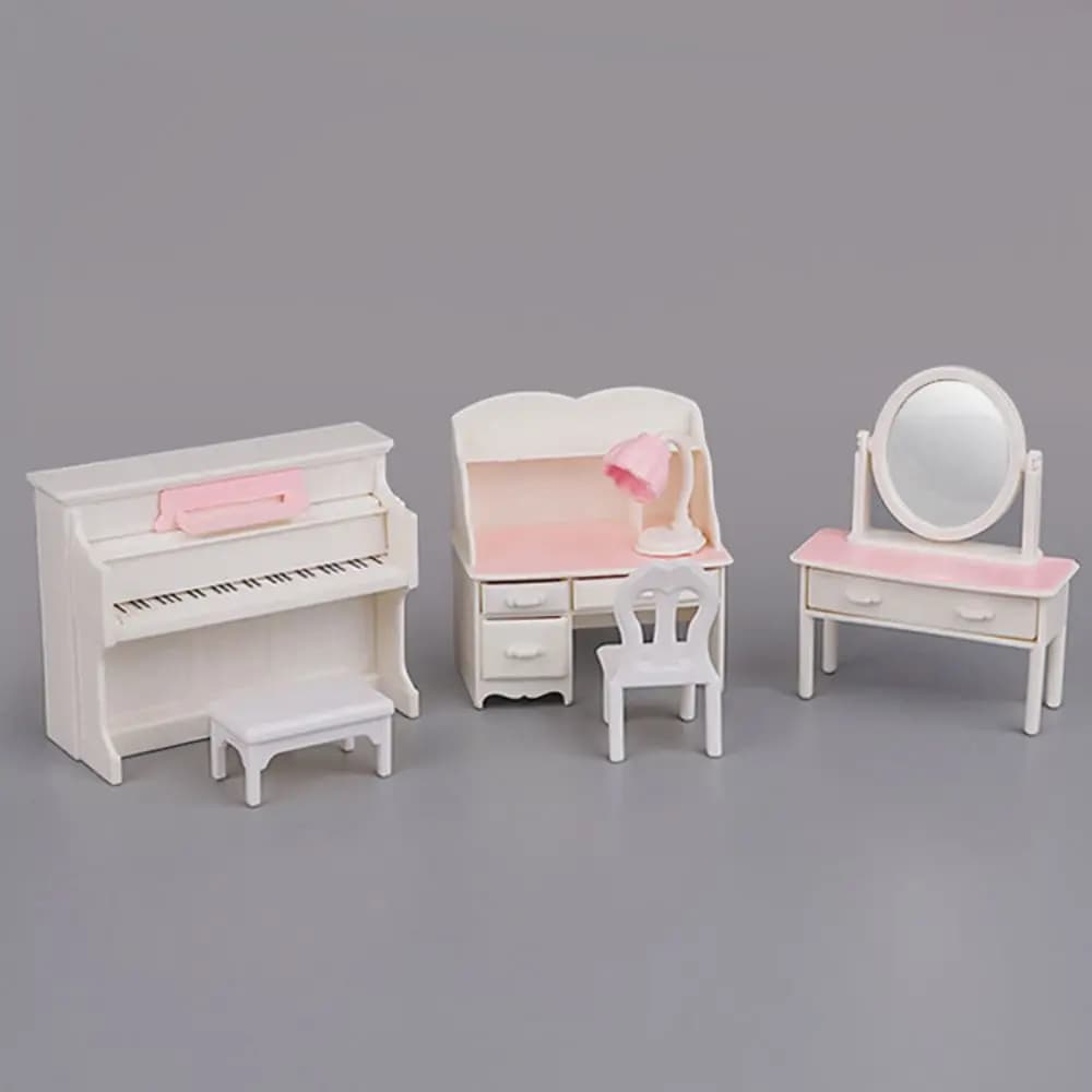 أثاث مصغر 1:12 دمية المطبخ غرفة المعيشة مجموعة غرفة نوم DIY المشهد دمية اللعب الديكور فتاة لعبة منزل هدية - 4