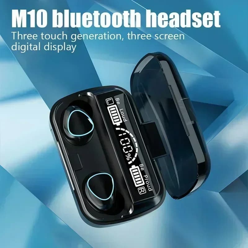 سماعة رأس بلوتوث M10 بدون استخدام اليدين بشاشة LED سماعة رأس بلوتوث ستيريو HiFi موسيقى قابس أذن لاسلكي سماعة رأس ألعاب - 3