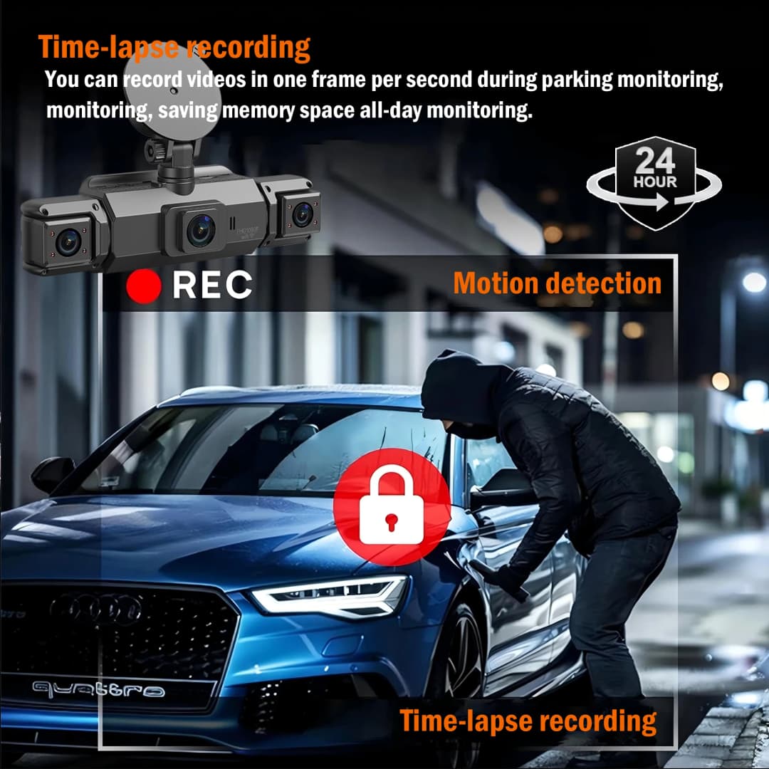 Car 4Ch Dash cam 360° WIFI Video Recorder Car DVR Recording Camera 1080P Front left right Rear Black Box 24H Parking Auto Parts - 5