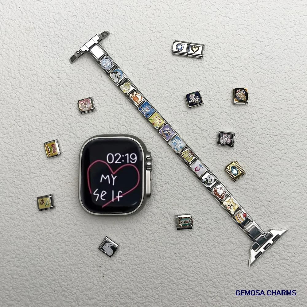 GEMOSA Adapter for Smart Watch Fit 38/40/41mm Strap Connector Stainless Steel Italian Bracelet Accessories DIY Jewelry - 3