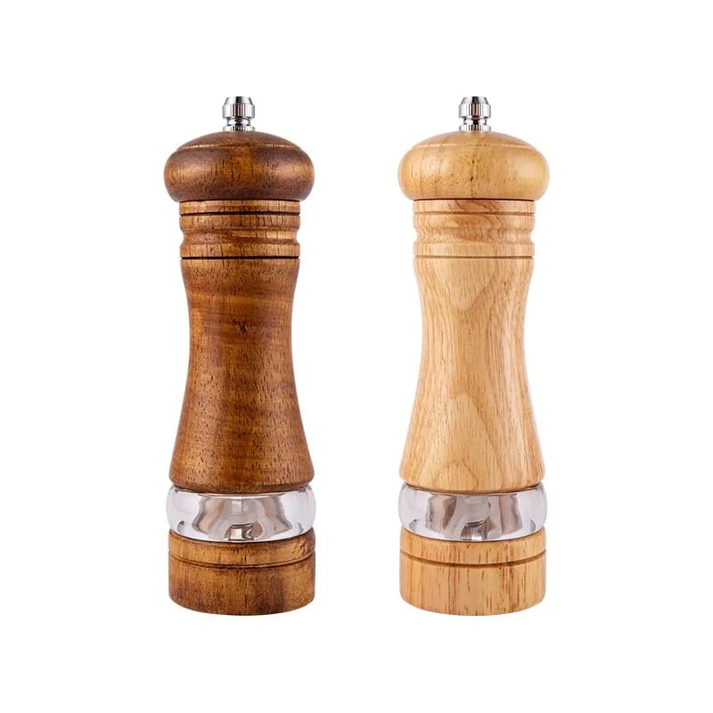 1PC Manual pepper grinder; Acrylic and rubber wood ceramic core freshly ground pepper powder seasoning grinder bottle - 6