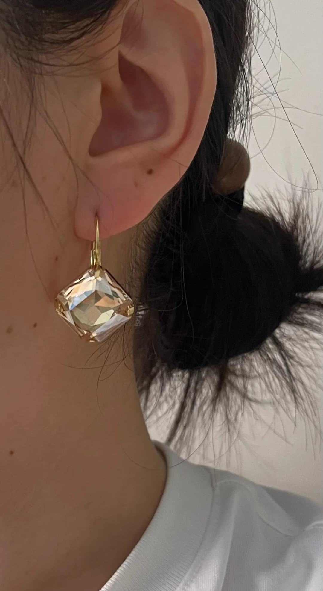 Korean new design fashion jewelry 14K gold plated luxury flashing square crystal earrings elegant women's party accessories - 6