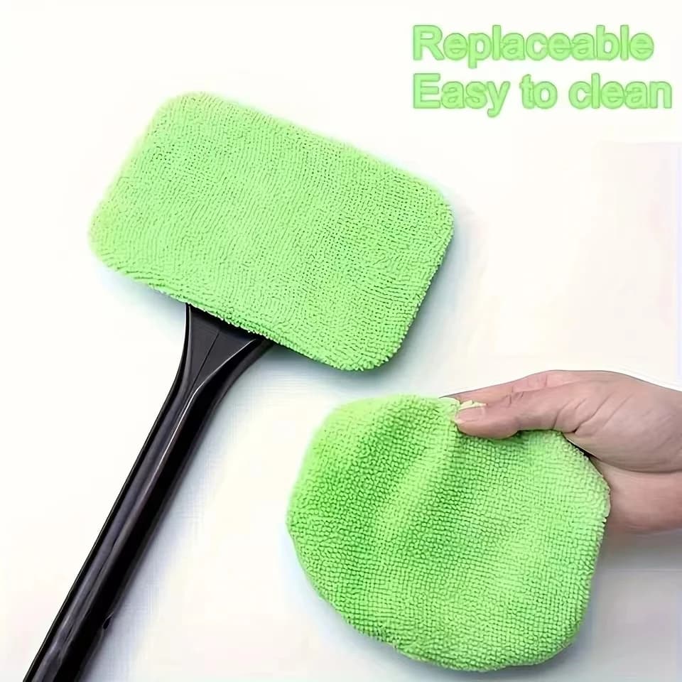 Car Window Cleaner Brush Kit Windshield Cleaning Wash Tool Inside Interior Auto Glass Wiper with Long Handle Car Accessories - 4