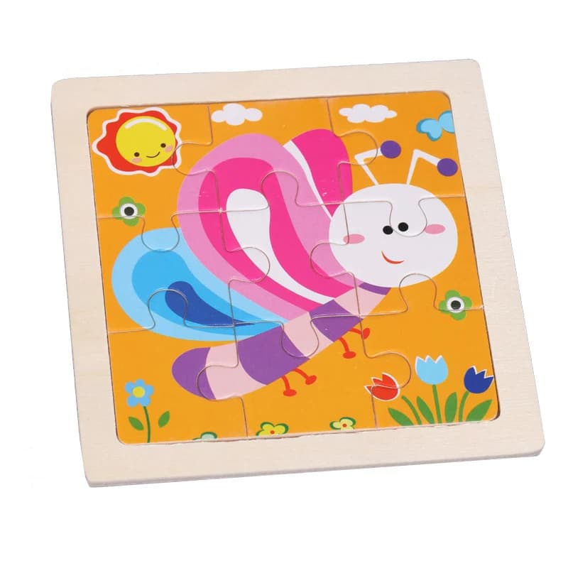 Hot Sale 11X11CM Kids Wooden Puzzle Baby Cartoon Animal Traffic Tangram Wood Puzzle Educational Jigsaw Toys For Children Gifts - 3