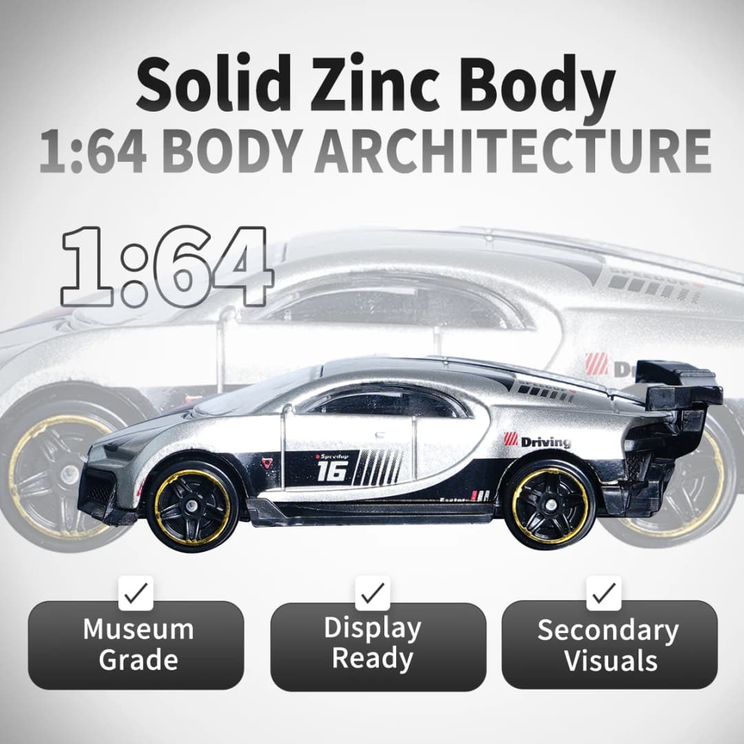 نموذج سيارة خارقة من السبائك، جسم من السبائك، صندوق عرض متاح للشراء، مخطط ألوان فضي-أسود رائع، مليء بالتفاصيل، مثالي لهواة جمع السيارات | للعرض واللعب وإهداؤه في أعياد الميلاد والعطلات (عيد الميلاد، الهالوين) - 2