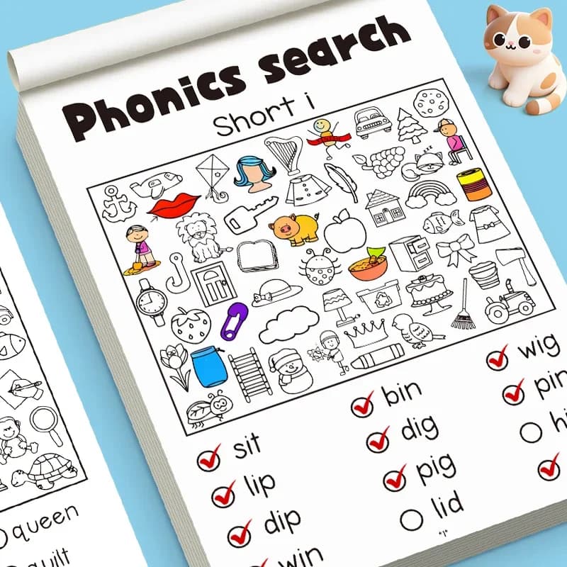Kids Phonics Activity Workbook - Search, Read and Find Words, Master Short Vowels & Consonant Blends, Ages 4-8 - 5