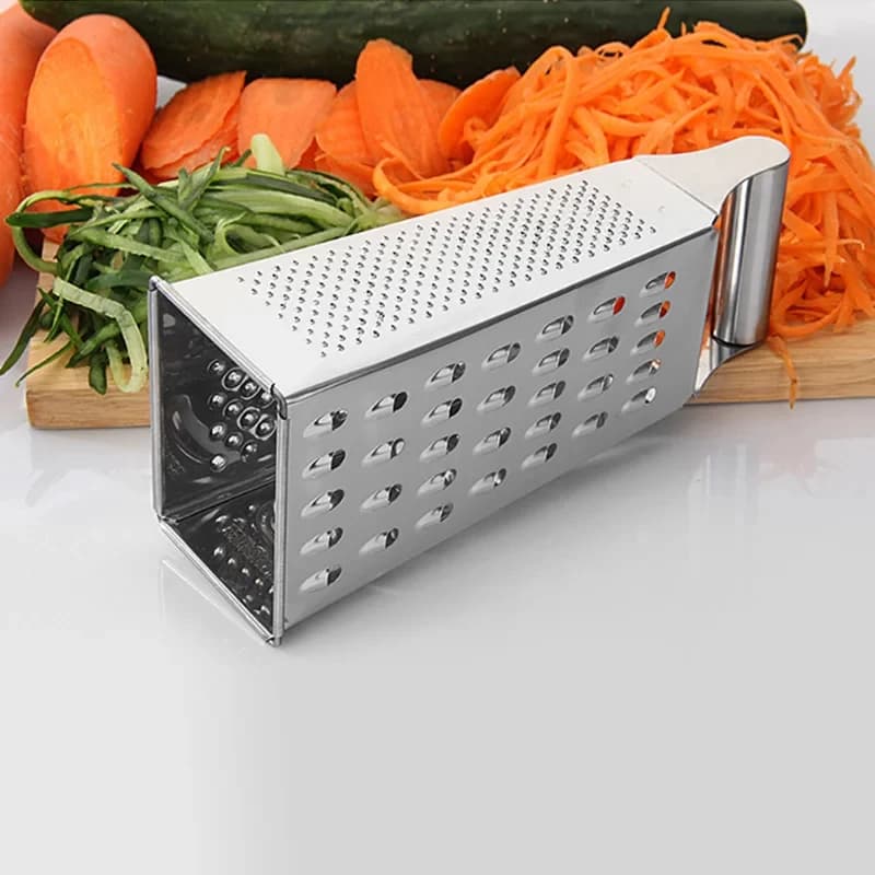 Stainless Steel 4 Sided Blades Household Box Grater Container Multipurpose Vegetables Cutter Kitchen Tools Manual Cheese Slicer - 2