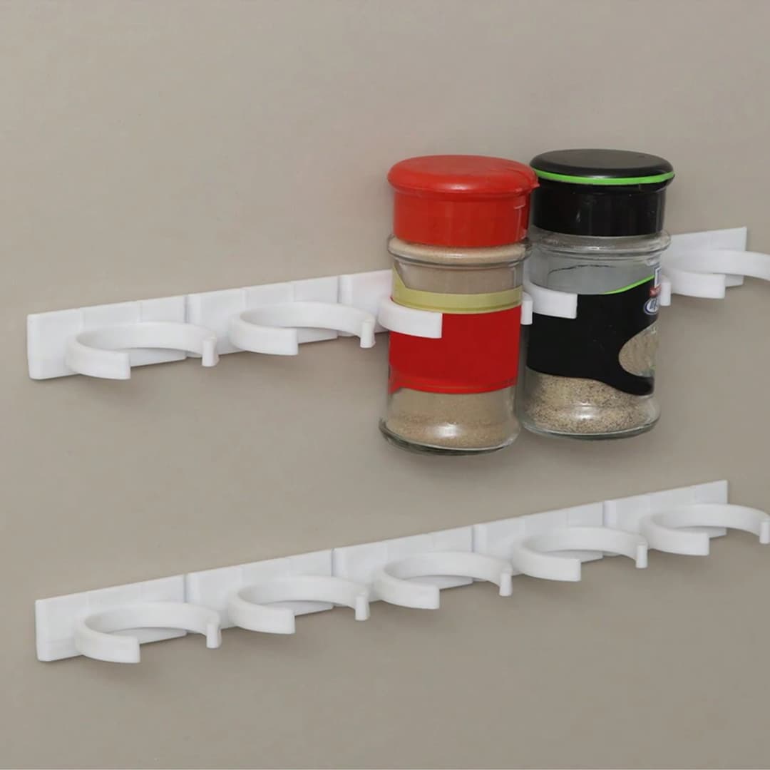 1pc-20/4 rows,wall mounted space saving seasoning cans and bottle holders,non perforated hanging seasoningbottle classification - 5