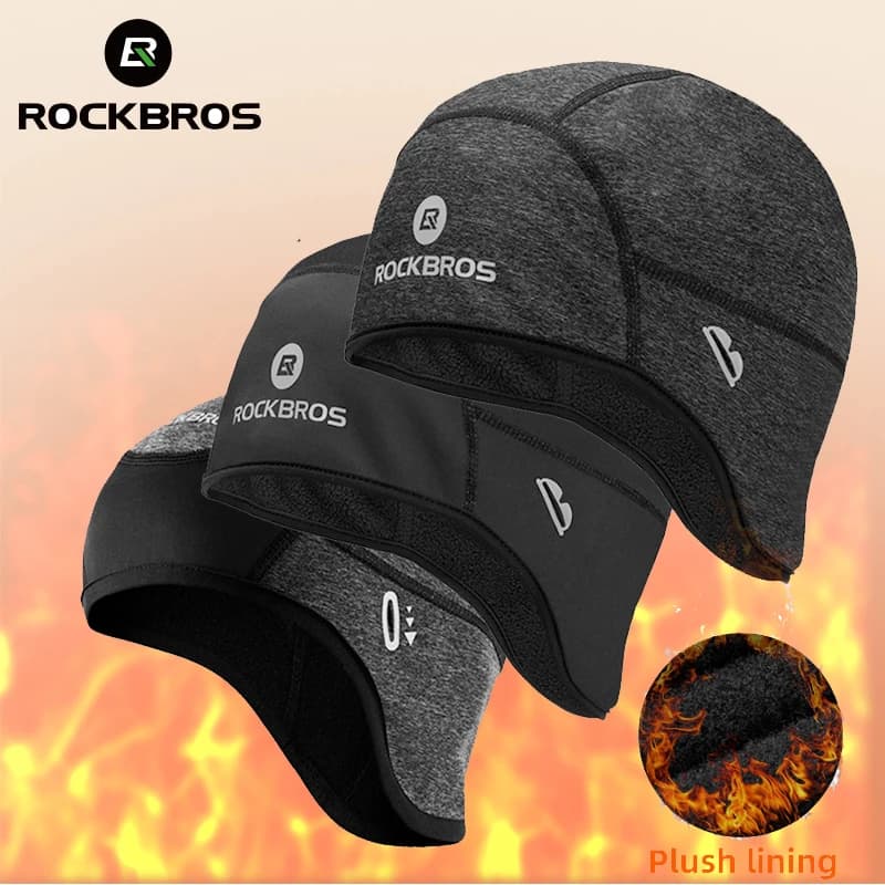 قبعات دراجات من ROCKBROS مقاومة للرياح، دافئة من الصوف، قبعة دراجات جبلية، قبعة تزلج ودراجات نارية، باندانا شتوية، عصابة رأس للدراجات
