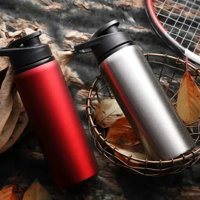 15PCS Portable Stainless Steel Bicycle Water Bottle Straight Drinking Outdoors Sports Travel Kettle Metal Water Bottle - 6