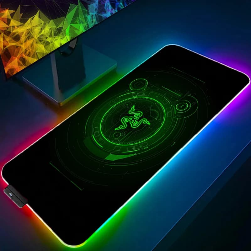 لوحة ماوس Razer RGB LED، إكسسوارات كمبيوتر، لوحة مطاطية ممتدة، عالية الدقة، مقاومة للانزلاق، حصيرة مكتب، لوحة مفاتيح كمبيوتر محمول، كبيرة للألعاب - 4