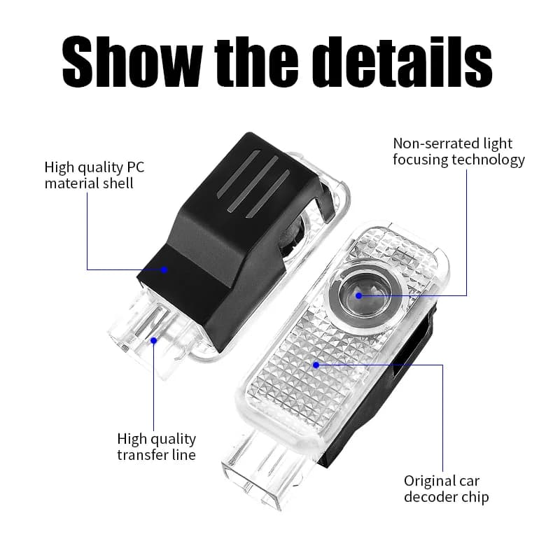 For Audi A3 8V 8P A6L A5 A7 Q3 Q5 Q7 A4 B5 B6 B7 B8 A1 RS TT S3 S6 Sline Quattro Car Door HD Welcome Light Laser Projector Lamp - 4