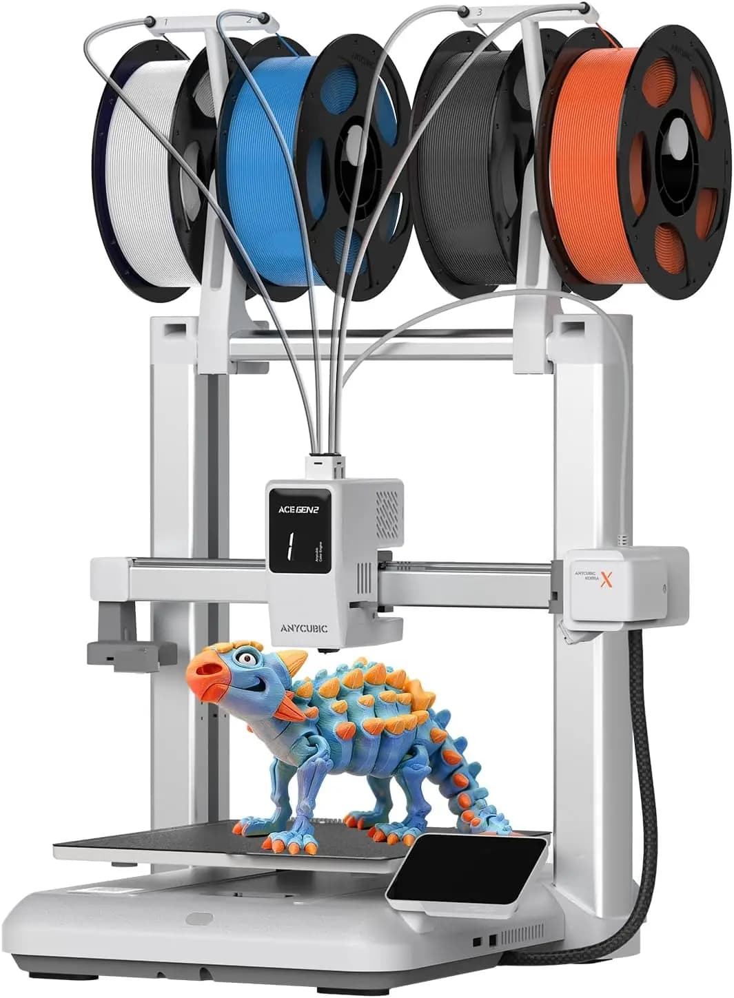 طابعة ثلاثية الأبعاد ANYCUBIC Kobra X متعددة الألوان بأربعة ألوان وتقنية FDM عالية السرعة لسطح المكتب