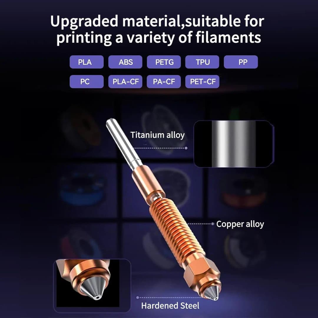 Creality K1 SE Nozzle 0.2/0.4/0.6/0.8/1.0mm,K1CUnicorn Quick-Swap Nozzle For K1 SE/K1/K1 Max/Ender 3 V3/3 V3 Plus 3D Printers - 3