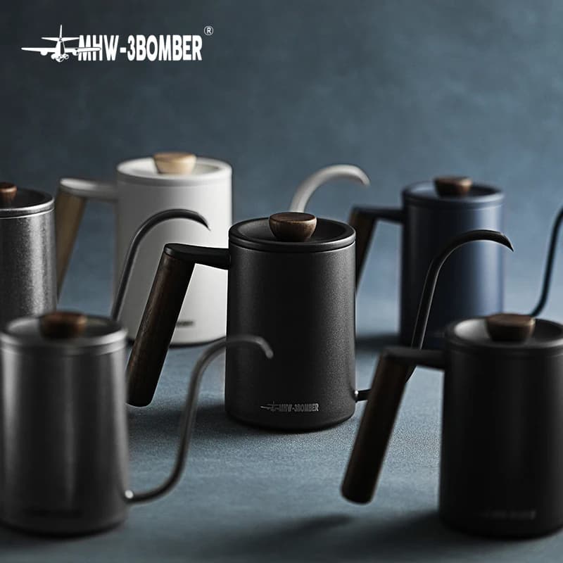 إبريق قهوة بتصميم عنق إوز من الفولاذ المقاوم للصدأ سعة 400/600 مل - أدوات بارستا أنيقة للمطبخ - 6