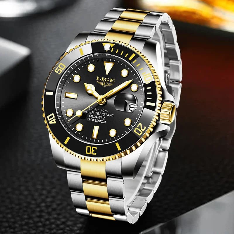 LIGE Men's Luxury Diver Watch 30ATM Waterproof Quartz Wristwatch with Date Sport Clock Top Brand Fashion Relogio Masculino - 4