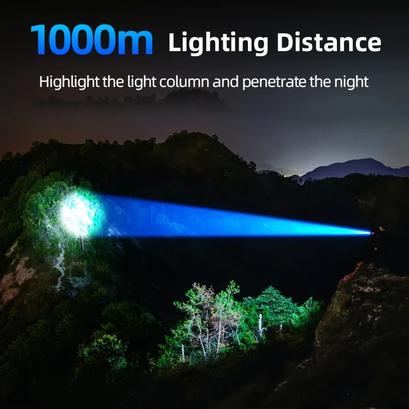 Philips كشاف LED بقوة 3200 لومن ومدى 1000 متر محمول وقوي وساطع لمصباح التخييم والمشي في الهواء الطلق والدفاع عن النفس - 2