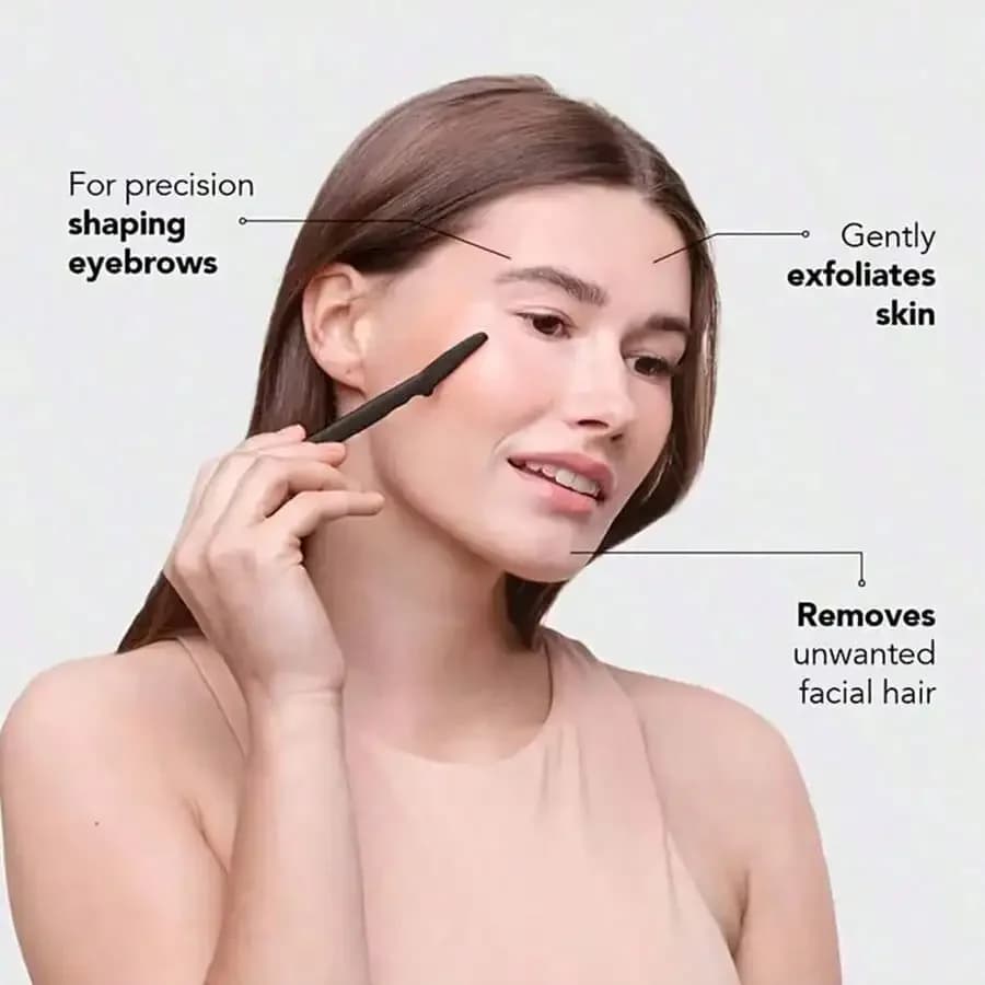 6/12 قطعة شفرة حواجب مشذبة للنساء والرجال مزيلات شعر الوجه متعددة الأغراض شفرة وجه مقشرة سوداء - 2