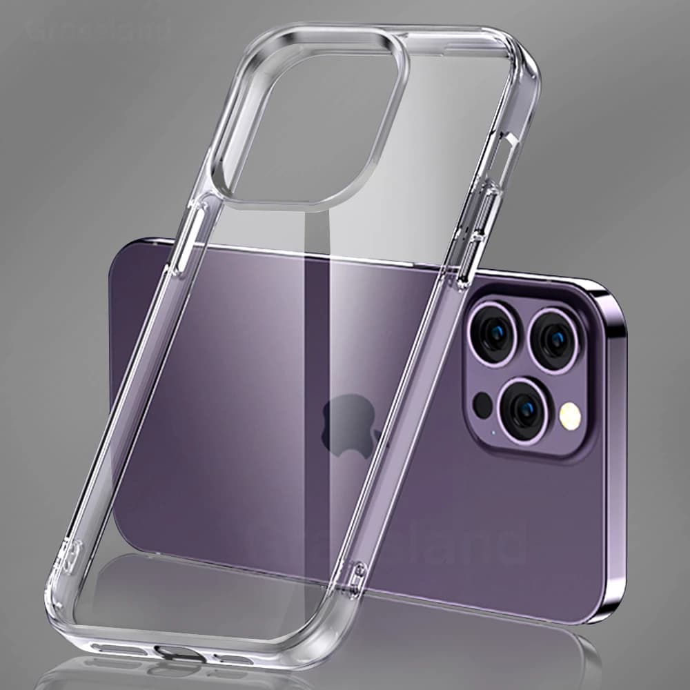 جراب هاتف فاخر شفاف لهاتف آيفون 11 12 13 14 15 برو ماكس سيليكون ناعم لهاتف آيفون X XS Max XR 8Plus جراب خلفي شفاف