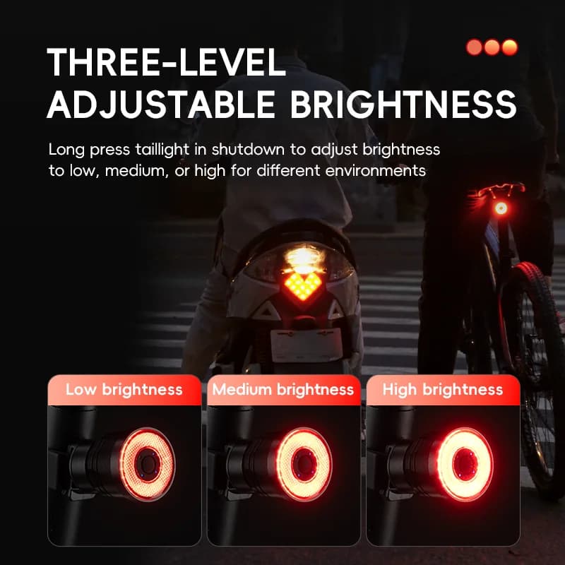 ROCKBROS Bicycle Rear Light Smart Brake Vibration Light Sensing Bike Taillight Type-C Synchronized MTB Road Cycling Tail Light - 4