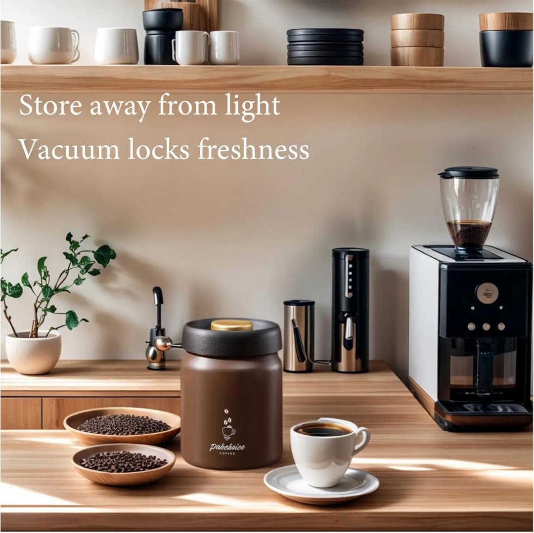 Vacuum Coffee Bean Storage Container Stainless Steel Airtight Canister Coffee Grinder Spice Food Storage Jar Kitchen Tool - 2
