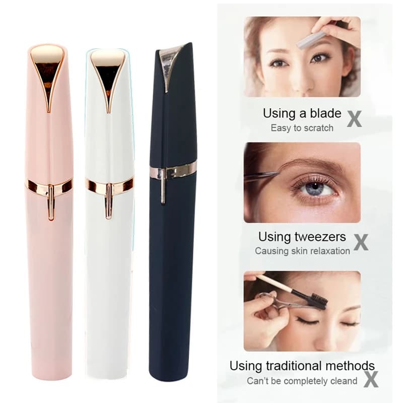 Womens Electric Eyebrow Trimmer Eye Brow Shaper Pencil Face Hair Remover For Women Automatic Eyebrow Shavers Pocketknife - 5