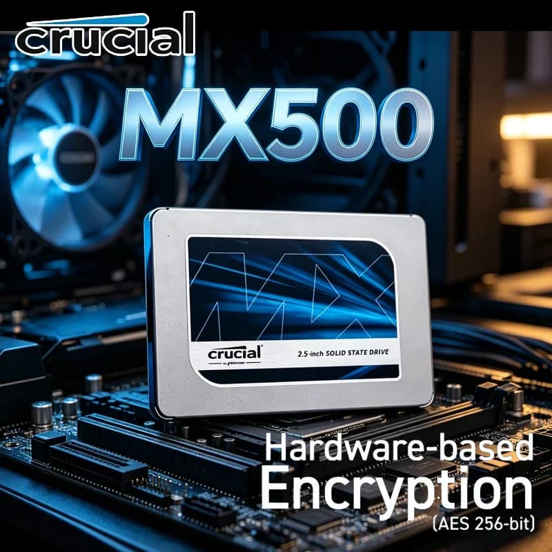 قرص صلب كروشيال MX500 BX500 2.5 بوصة SATA SSD بسعة 240 جيجابايت و500 جيجابايت و1 تيرابايت و2 تيرابايت، تقنية 3D NAND لتخزين داخلي سريع لأجهزة الكمبيوتر المحمولة والمكتبية