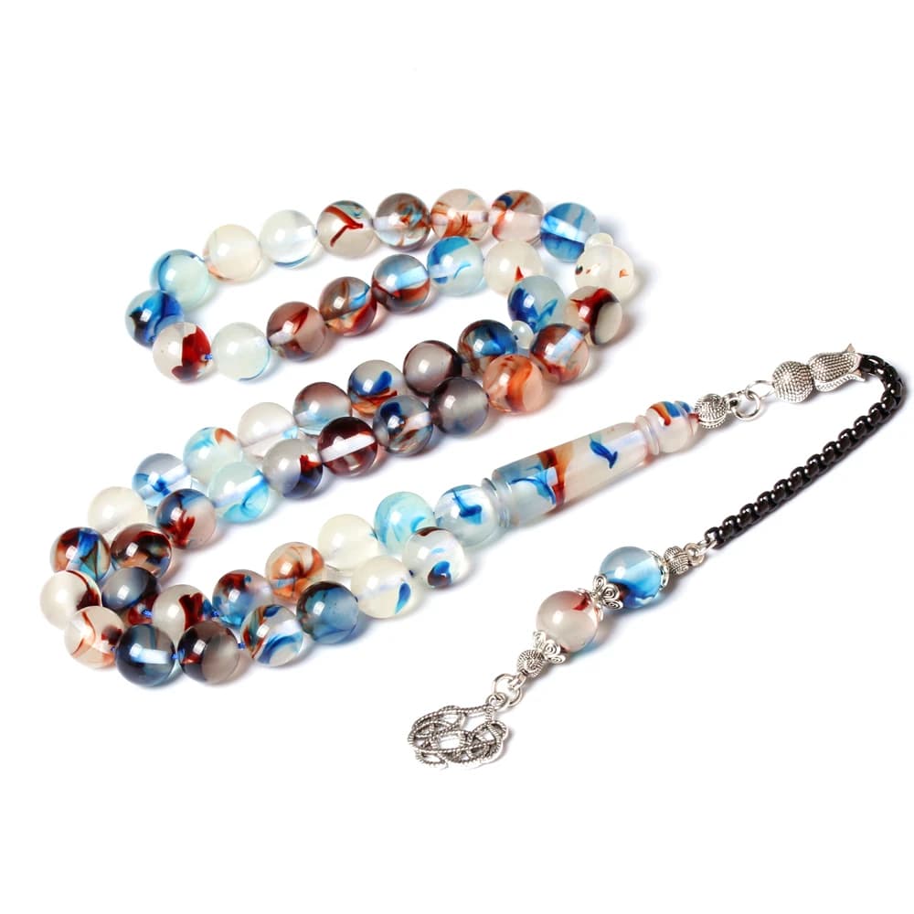 Arabic Misbaha 10MM 51 beads High quality resin glow in dark rosary bead muslim gifts kehribar islamic jewelry Eid Mubarak - 3