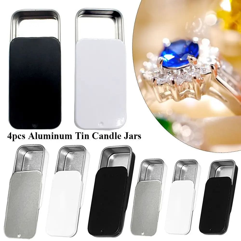 علبة قصدير صغيرة مستطيلة فارغة علبة دفع للحلوى والأقراص علبة حاويات مفصلية من الألمنيوم منظم صغير صندوق تخزين - 5