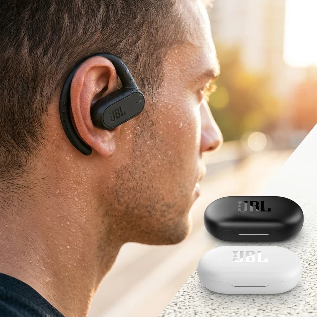 JBL Soundgear Sense Open-Ear Wireless Earbuds IP54 Waterproof 24H Playtime Sport Headphones for Running & Fitness - 5
