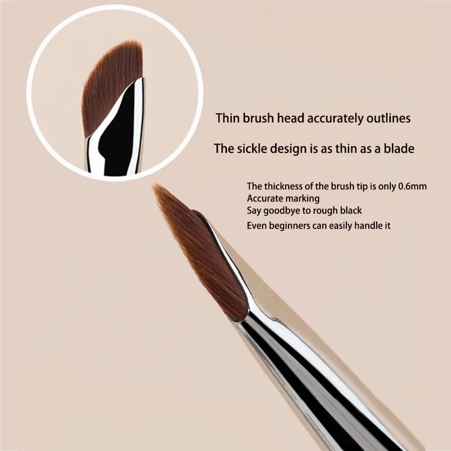 Sickle Eyeliner Brush Eyeshadow Blade Brush Detail Brush Diagonal Eyebrow Brushes Undereyelid To Sleeping Silkworm Makeup Tools - 3