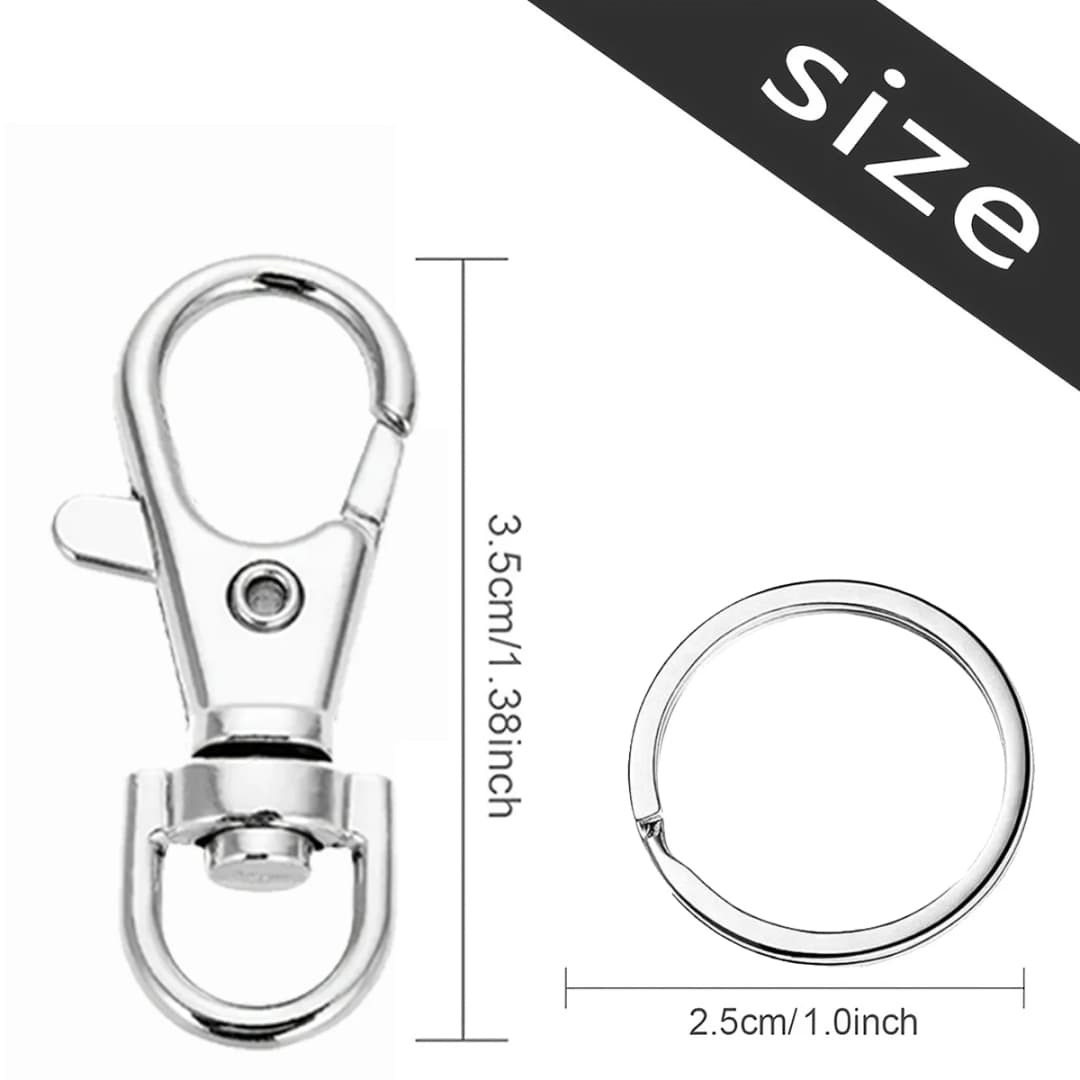 خطافات مفاتيح مع حلقات رئيسية، مثالية لصنع المجوهرات والحرف اليدوية - 2