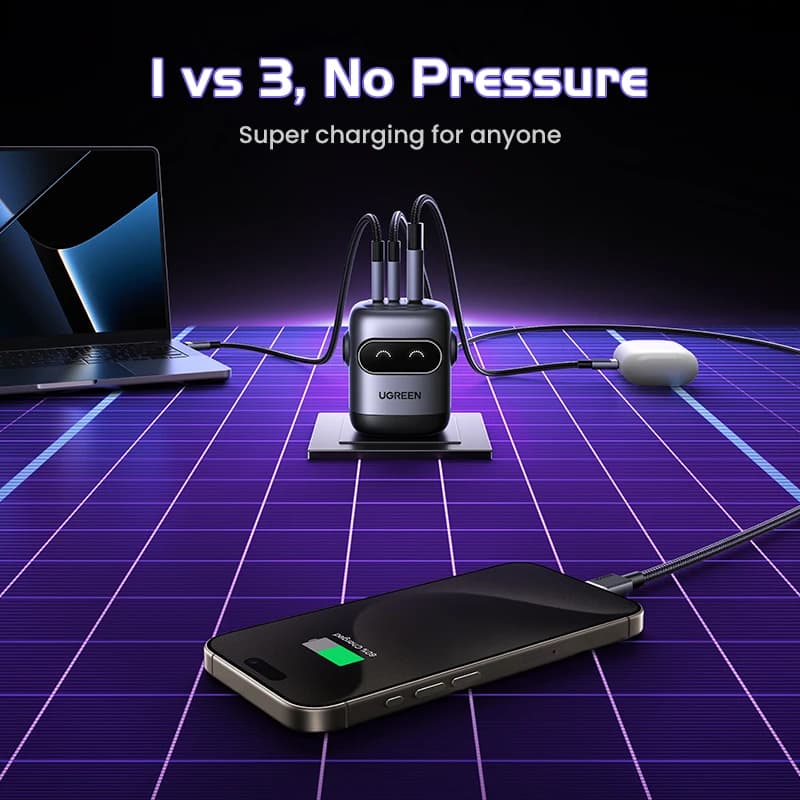 【US Plug】UGREEN 65W 30W GaN Charger Robot Design QC4.0 3.0 PPS for iPhone 17 16 15 Pro Macbook Laptops Tablet PD3.0 Fast Charg - 2