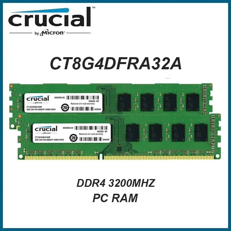 ذاكرة DDR4 Crucial DDR4 CT8G4DFRA32A ذاكرة الوصول العشوائي للكمبيوتر الشخصي 8GB 16GB 3200MHz 1.2v DDR4 288PIN DIMM سطح المكتب