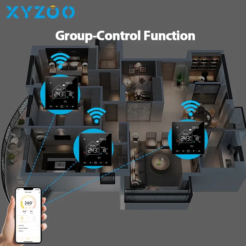 ترموستات تيا واي فاي تحكم في درجة حرارة تسخين أرضي لغلاية كهربائية/ماء/غاز منظم حرارة ذكي أليكسا وجوجل - 5