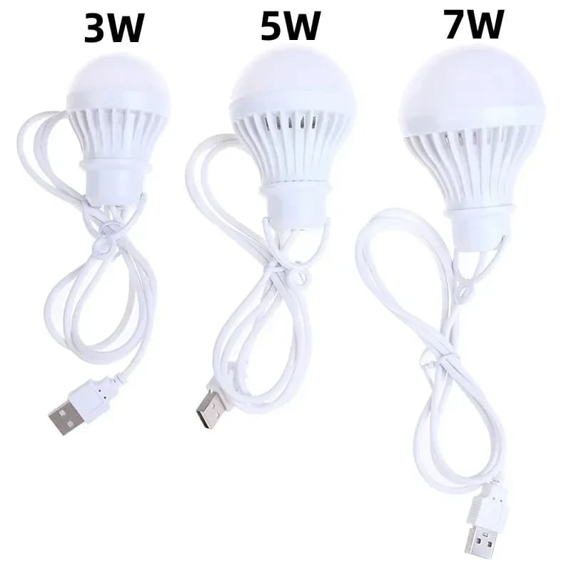 3/5/7W مصباح USB لمبة 5V مصباح طوارئ LED قابل لإعادة الشحن محمول فانوس تخييم لإضاءة خيمة تخييم خارجية