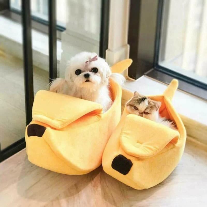 Banana Cat Bed House Funny Cute Cozy Cat Mat Beds Warm Durable Portable Pet Basket Kennel Dog Cushion Cat Supplies Multicolor - 4