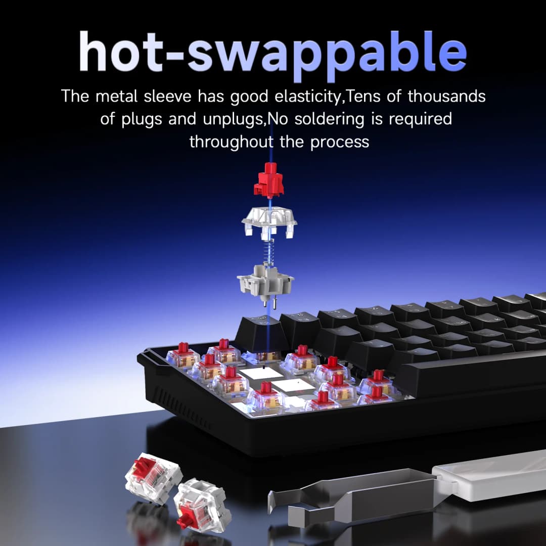 لوحة مفاتيح ميكانيكية سلكية للألعاب AJAZZ NK61 60% RGB قابلة للتبديل السريع 61 مفتاحًا لوحة مفاتيح صغيرة بمفتاح أحمر لألعاب الكمبيوتر - 2