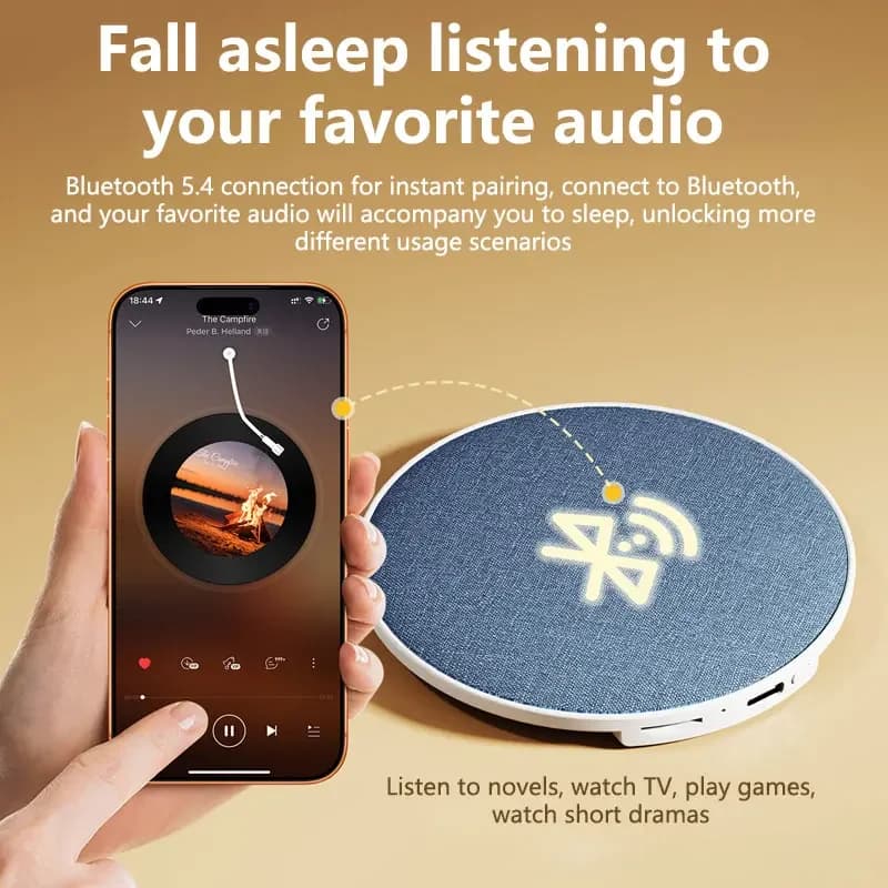 سماعة بلوتوث على شكل فراشة تحت الوسادة بجودة صوت ديناميكية عالية، مساعد نوم بالموجات فوق الصوتية بجانب الوسادة 2026 - 3