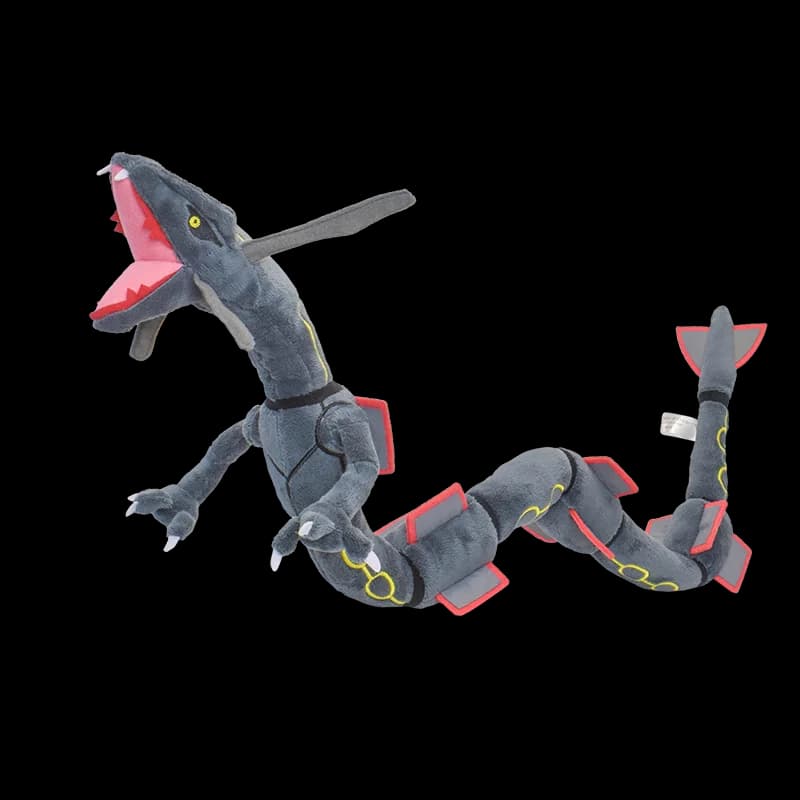 Shiny Rayquaza Plush Toys Stuffed Animal Game for Collectible Gift,Soft Plushies,Cute Cartoon Character Black 12 Inch - 4