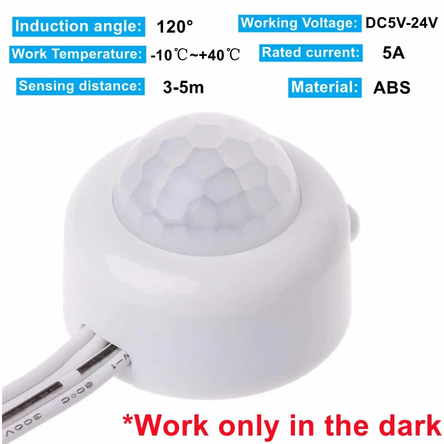 USB/DC Plug Adjustable PIR Infrared Human Motion Sensor Switch DC5V 12V 24V Smart Switch for LED Light Strip Night Lamp Bulb - 4