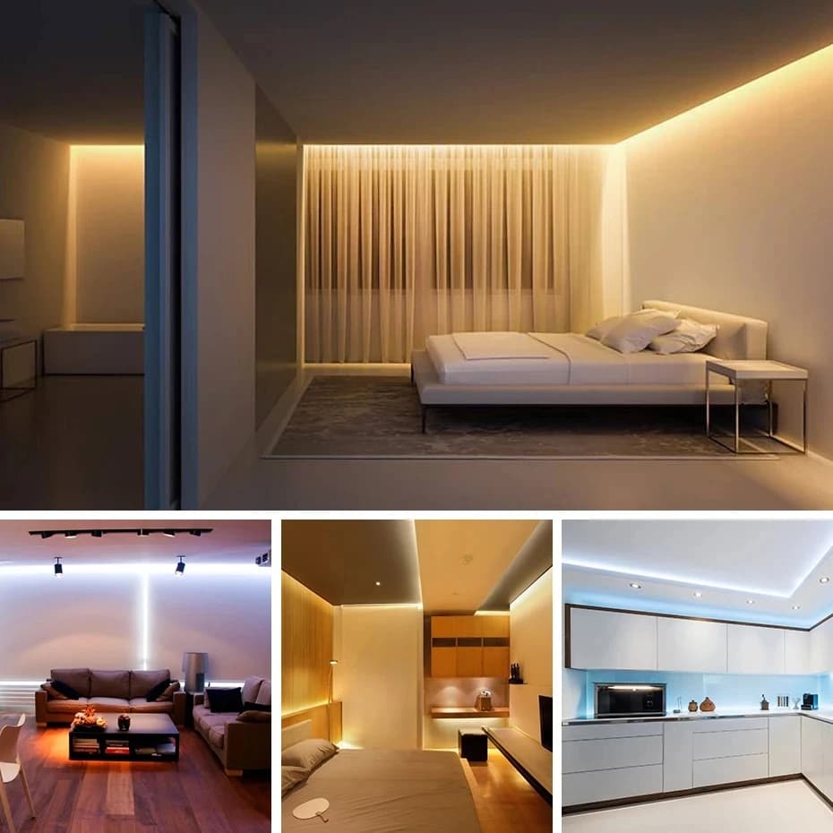 شريط ليد 220 فولت مع مفتاح تشغيل/إيقاف مقاوم للماء شريط ليد COB 220 فولت شريط مرن للإضاءة في الغرف وغرف النوم والمطبخ والحدائق الخارجية - 6