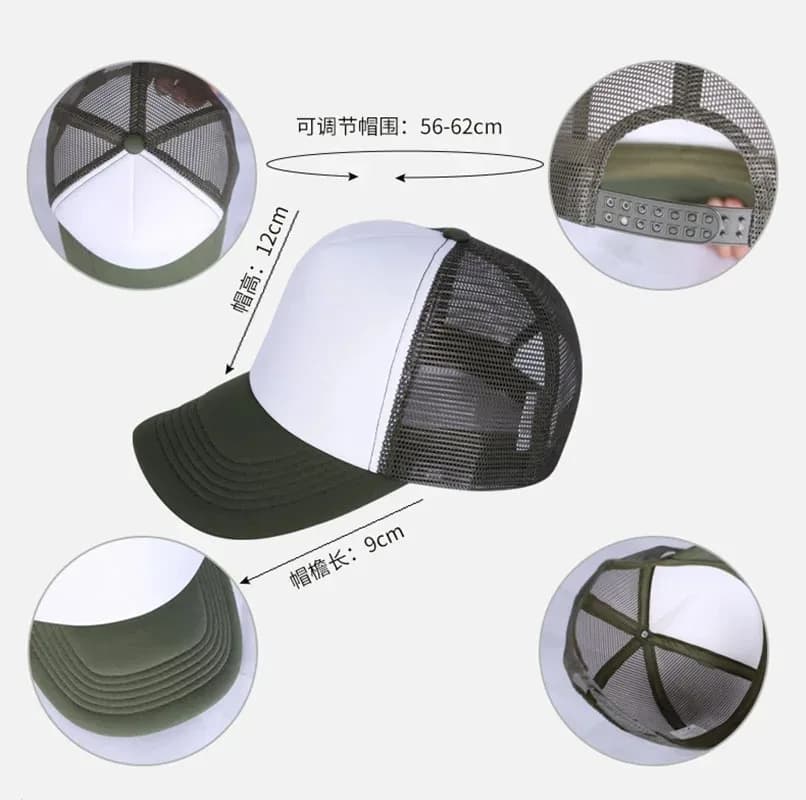 Unisex Cheaper 5 Panel Trucker Hat For Adult Summer Net Baseball Cap Men Women Blank Mesh Adjustable Sun Hat Visor - 4