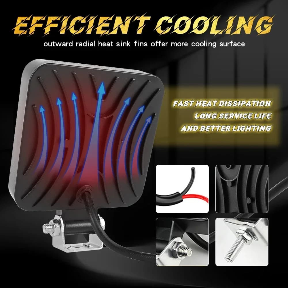 4PCS 4inch LED Work Light Pods Spot Off Road ATV Truck Reverse Fog Lights 6000k Spot Flood Combo Beam 12V 24V IP68 - 6