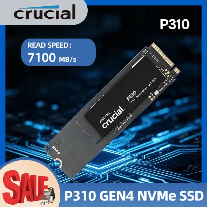 قرص صلب داخلي كروشيال P310 بسعة 1 تيرابايت/2 تيرابايت، واجهة M.2 PCIe Gen4، تقنية NVMe، سرعة قراءة تصل إلى 7100 ميجابايت/ثانية، حزمة OEM فائقة السرعة