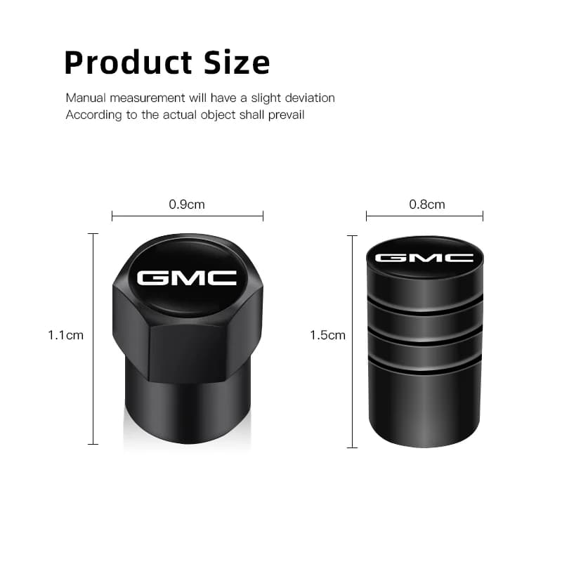 4Pcs Metal Bolt-in Wheel Tire Valve Caps Car ornament Emblem Dust Accessories For GMC Car decorative ornam Auto Accessories - 6