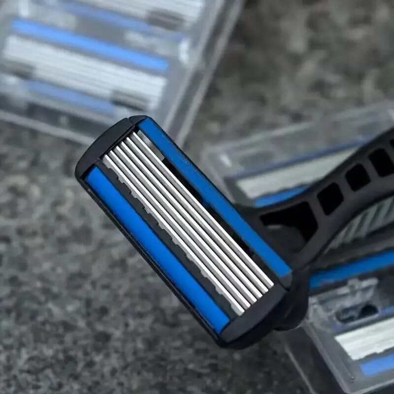 شفرة حلاقة كلاسيكية 6 طبقات آمنة للرجال والنساء، شفرات حلاقة يدوية - 6