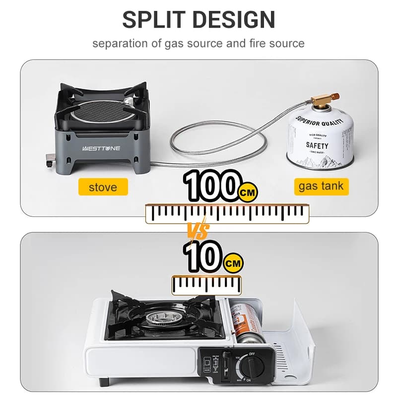 WESTTUNE Outdoor Gas Stove Portable Cooking Stoves Camping Emergency Burner with Electronic Ignition for Garden Picnic BBQ - 4