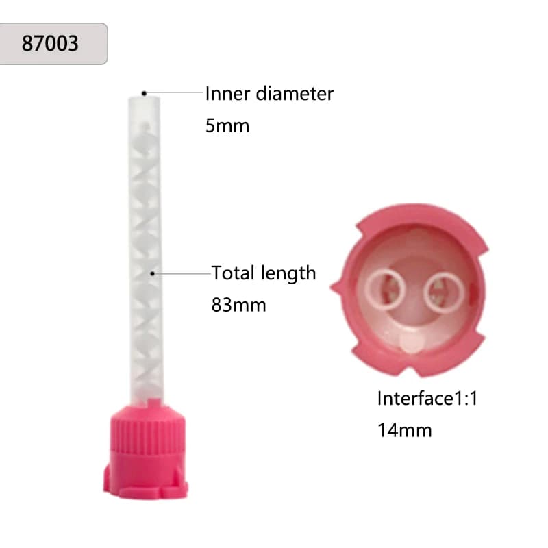 50/100PCS Dental Mixing Tips Silicone Rubber Mixing Tip Dental Impression Materials Mixing Tube Denture Laboratory Color Tubes - 6