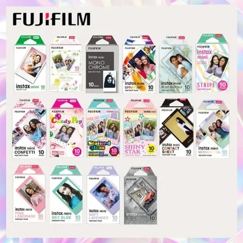 فيلم Fujifilm Instax Mini ورق صور Mini 12 10/20 ورقة أبيض أحادي اللون قوس قزح لكاميرا Mini 11 9 7s 8 70 90 Evo